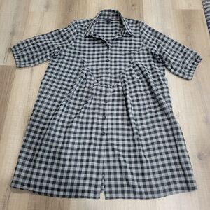 Ulla Popken Black and White Checkered Dress
